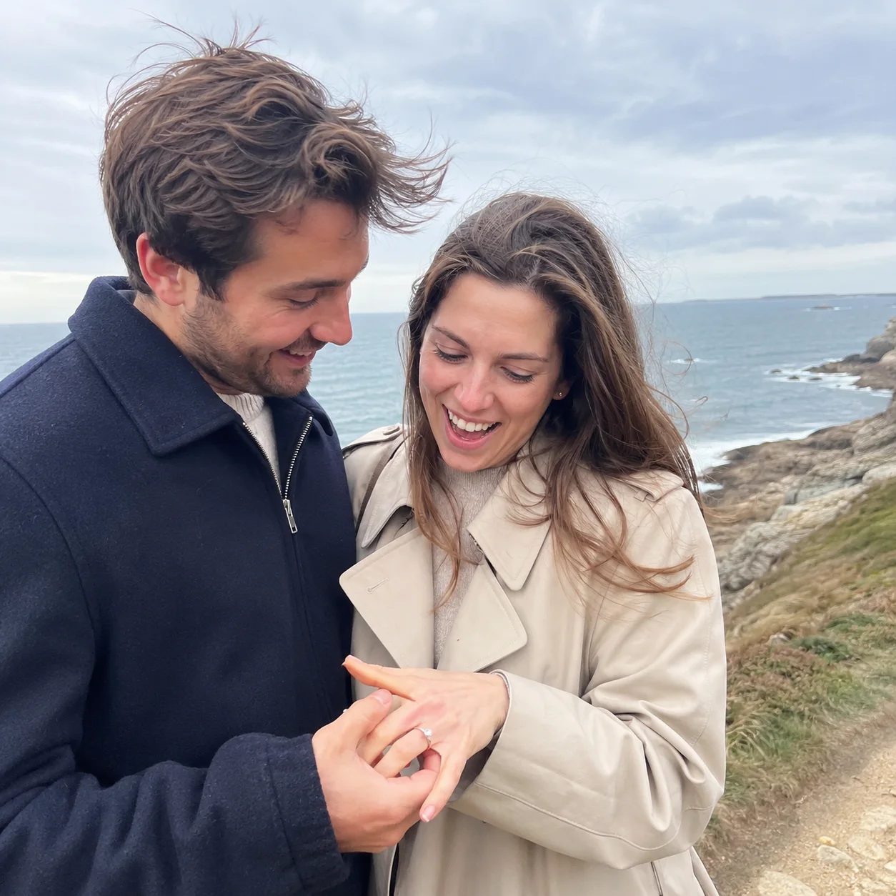 Demande en mariage sur la côte